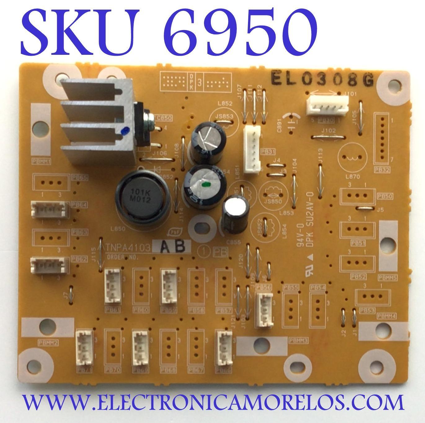 TARJETA (PB) PARA TV PANASONIC / NUMERO DE PARTE TNPA4103AB / TNPA4103 / PANEL MC216F30F12 / MODELO TH-85PF12U